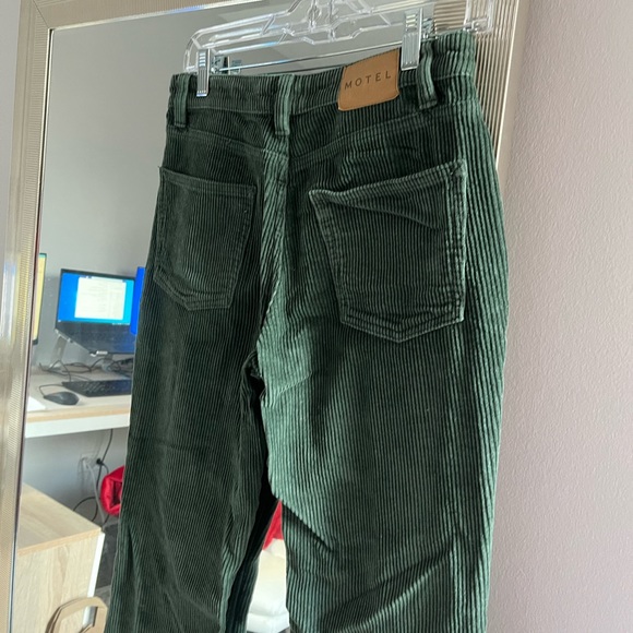 Motel Rocks x Olivia Neill Bootleg Jeans in Cord Green - Picture 14 of 16